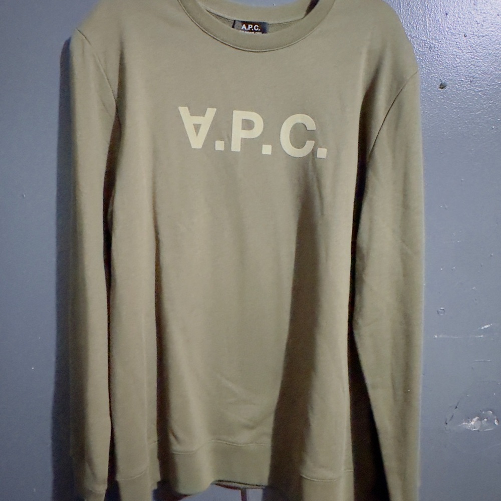 A.P.C. Khaki Crew Neck Sweatshirt